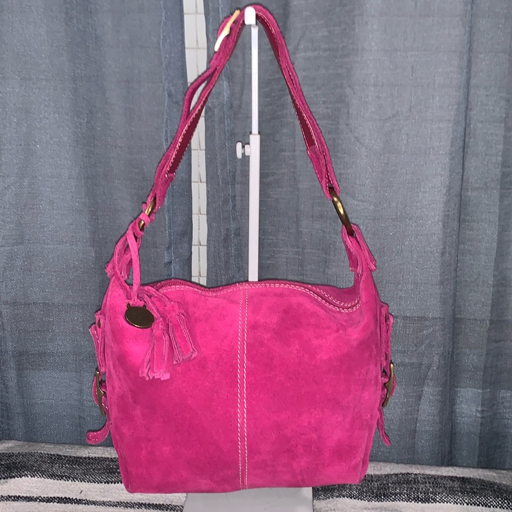 SAVANNA baguette suede bag ( Genuine leather)